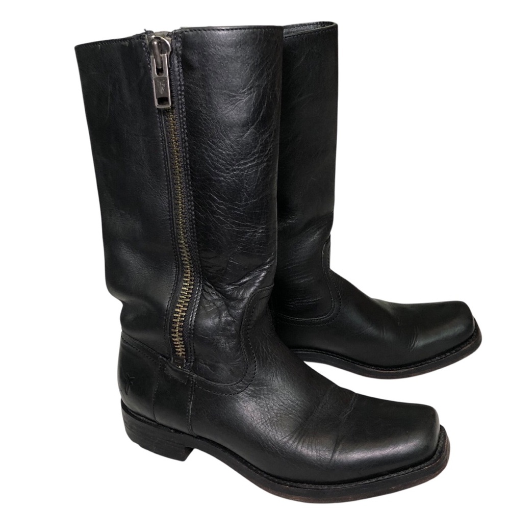 Frye Black Heeled Leather Boots